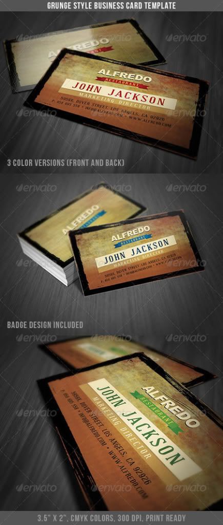 GraphicRiver - Grunge Style Business Card