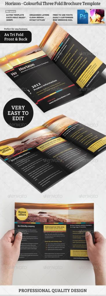 GraphicRiver - Horizon Tri Fold Brochure Template GraphicRiver - Horizon Tri Fold Brochure Template