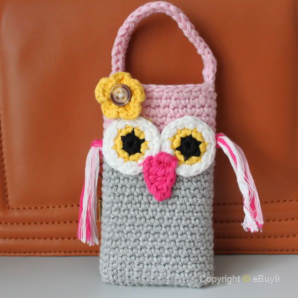 Cute Owl Crochet Handmade Knit Cell Phone Bag Covers B11z eBay