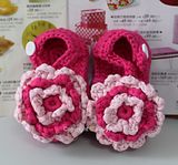 Flowers Handmade Crocheted Sandals Shoes for Toddler baby soft 6-9 Mts etxv1