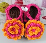 Flowers Handmade Crocheted Sandals Shoes for Toddler baby soft 6-9 Mts etxv5