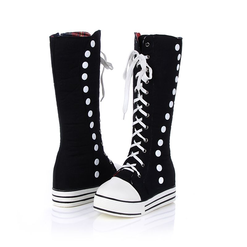 high top canvas boots