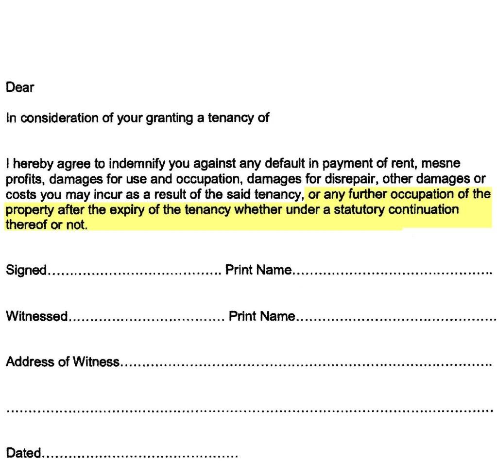 Guarantor Reference Letter Sample