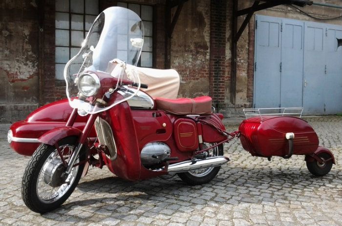 JAWA 350360 VELOREX 560 sidecar kool PAV 41 trailer