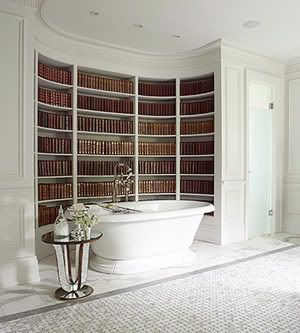 This is the bathroom of a man or woman who loves to find respite in new knowledge This is the bathroom of a man or woman who loves to find respite in new knowledge