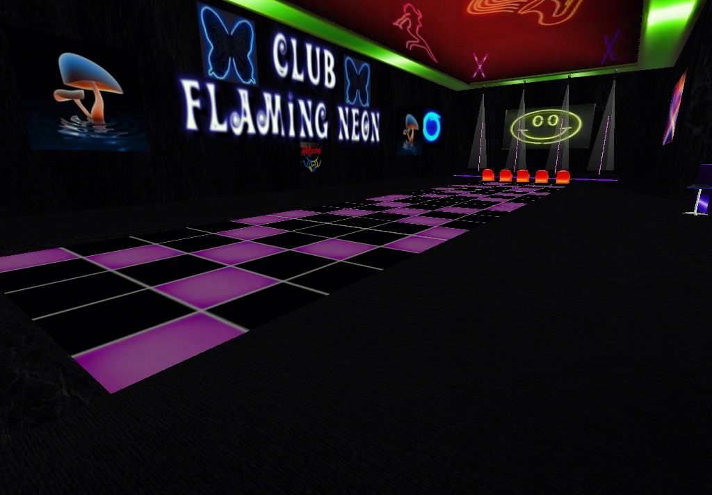 Club Flaming Neon Dance Floor