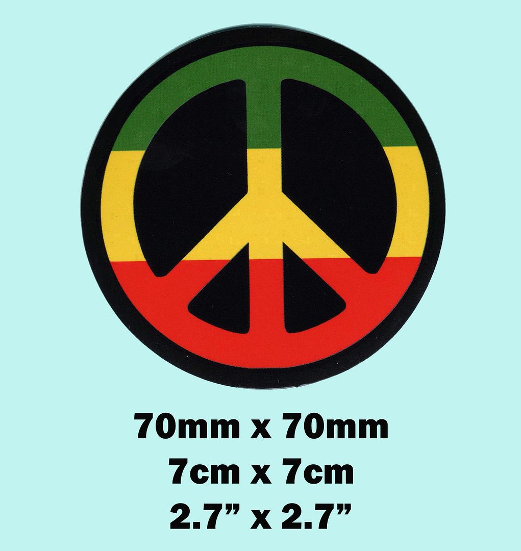 rasta peace sign sticker bomb decal reggae hippy