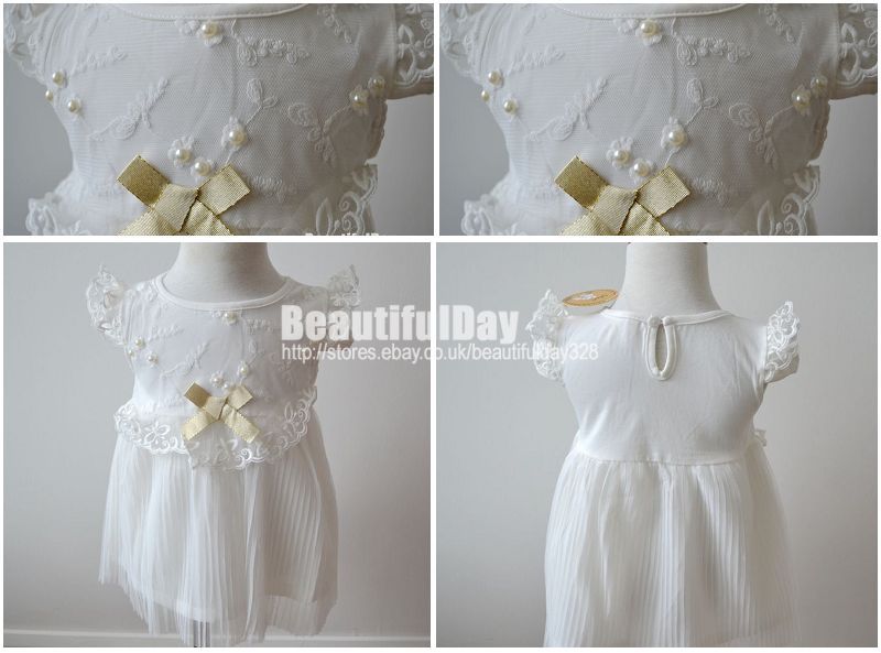 Baby Girl Boda Bautizo Cumpleaños Ropa Formal Vestido De Encaje oufit 3-18 Meses