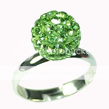 8mm/10mm Fashion Swarovski Crystal Disco Ball adjustable Ring Copper 