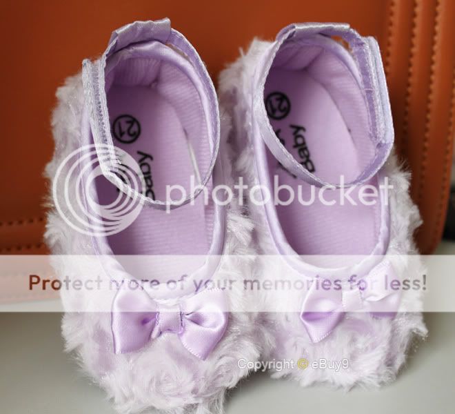 Ivory Purple Toddler Baby Girl Shoes Rose Flower Size US 2 3 4 X6Z7S
