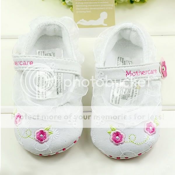 White Soft Bottom Toddler Baby Girls Princess Flower Dress Shoes Size：US 1 2 3