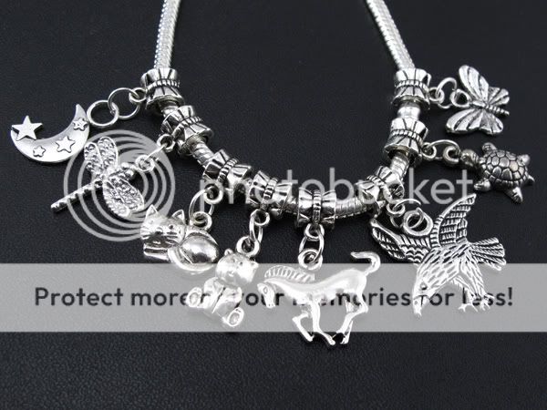 Wholesale 120pcs tibetan silver mix animal dangle beads fit charm 