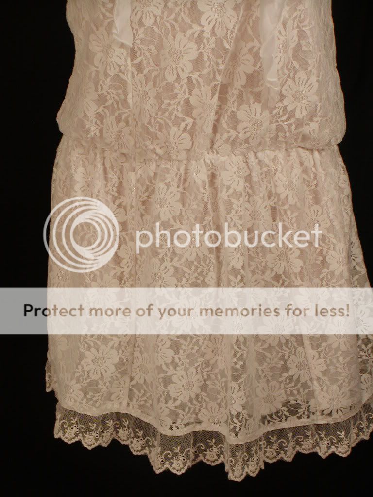 Romantic Victorian Lace White Ruffle Dress S M L New  