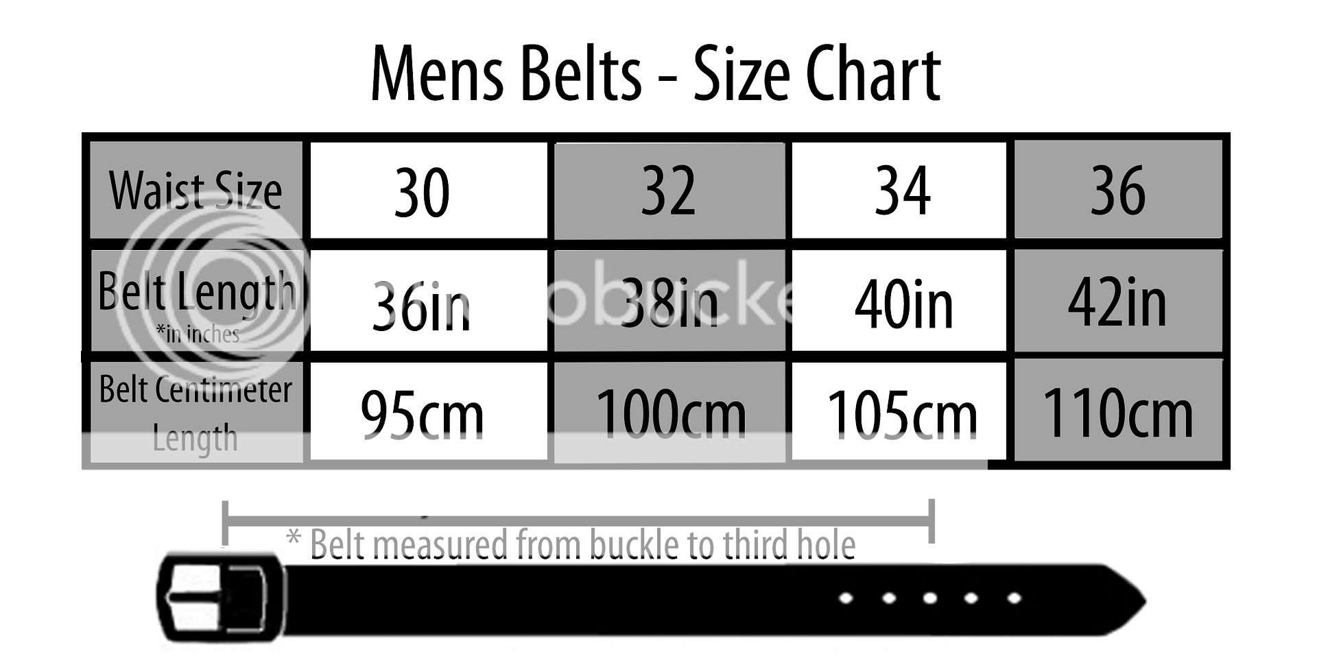 Belt Sizes For Men Chart | Literacy Basics