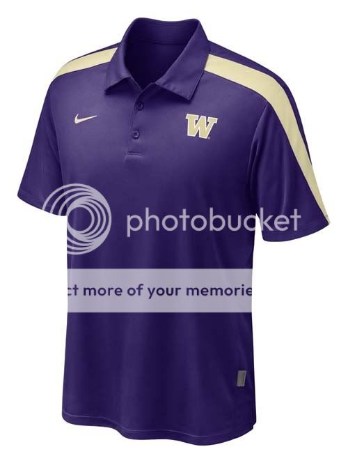 NIKE WASHINGTON HUSKIES 2011 SIDELINE POLO SHIRT LG NEW  