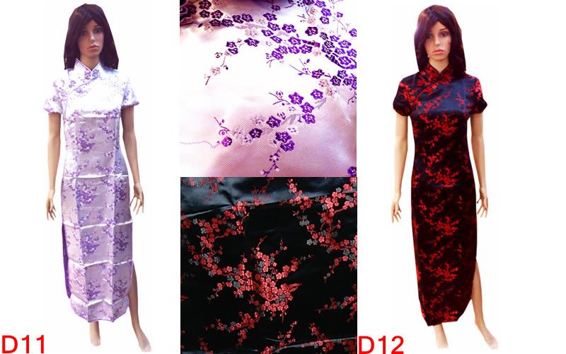 New Sexy Traditional Gorgeous Chinese Satin Long Dress Cheongsam Qipao 