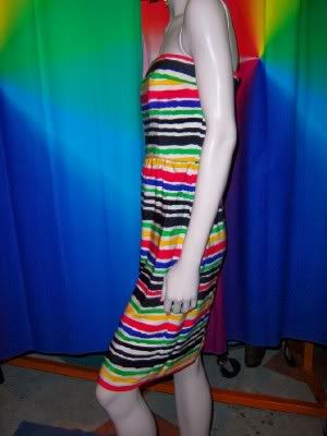 BILL BLASS SEXY STRIPED SILK STRAPLESS VINTAGE DRESS  